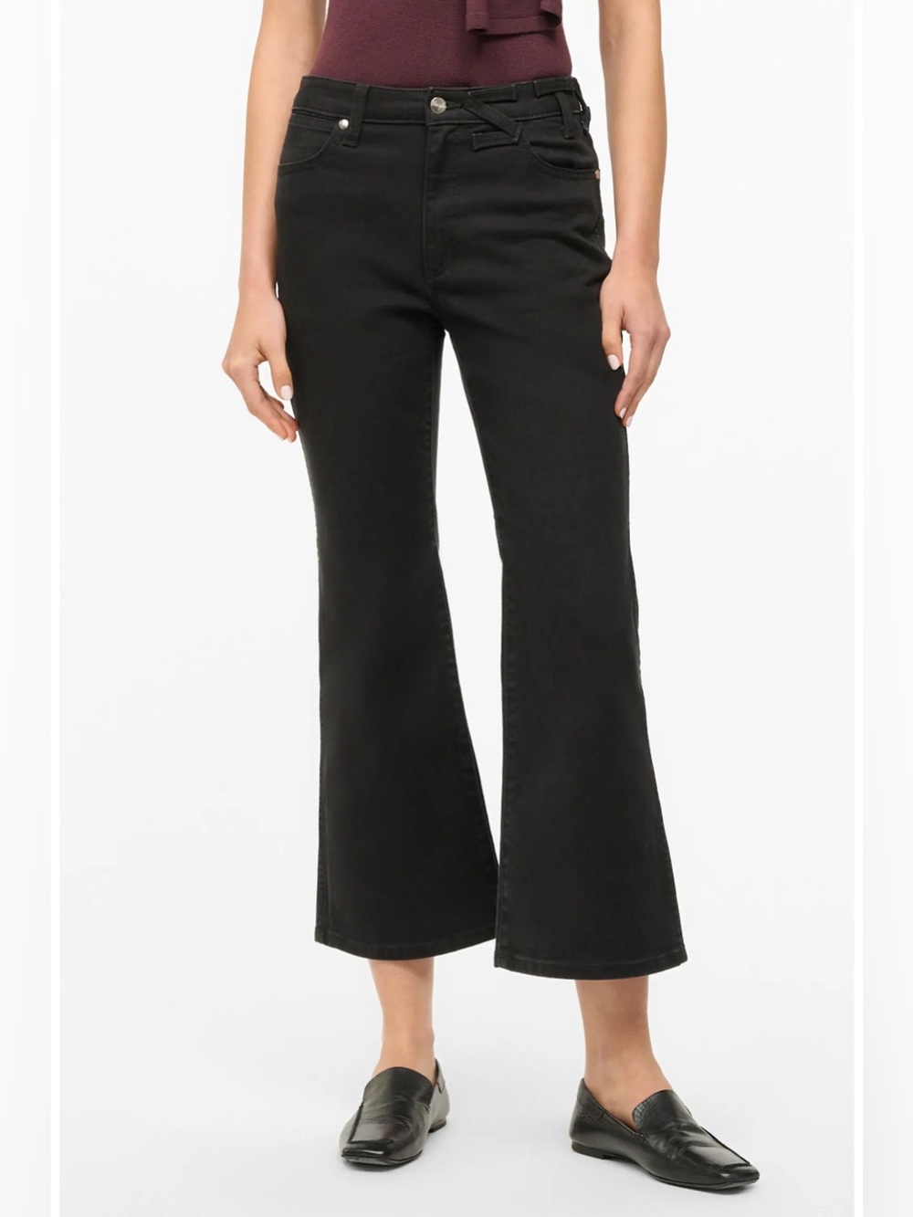 STAUD X Wrangler The Cropped Black Bootcut Jean